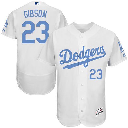 Dodgers #23 Kirk Gibson White Flexbase Authentic Collection Father's Day Stitched MLB Jersey - Click Image to Close